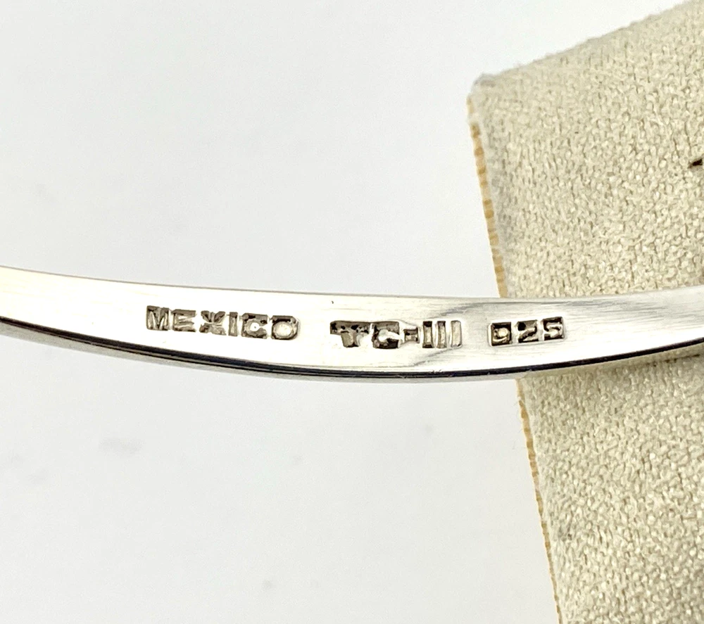 MEXICO TC-111 925 marks inside vintage sterling silver bangle