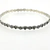 Mid-century Beau Sterling hearts-and-flowers bangle with an 8-inch circumference