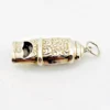 Vintage Sterling Silver Working Whistle Pendant Raised Flowers Scrolls