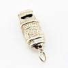 Vintage Sterling Silver Working Whistle Pendant Raised Flowers Scrolls