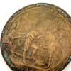1909 Hudson-Fulton bronze medal showing Robert Fulton’s portrait above three seated allegorical women and a model steamboat.