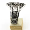 Chinese export silver buckle bracelet with pierced bamboo, flowers, figures and raised Chinese characters
