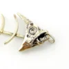 Vintage sterling silver fish skeleton pendant with cast head and articulated fabricated body