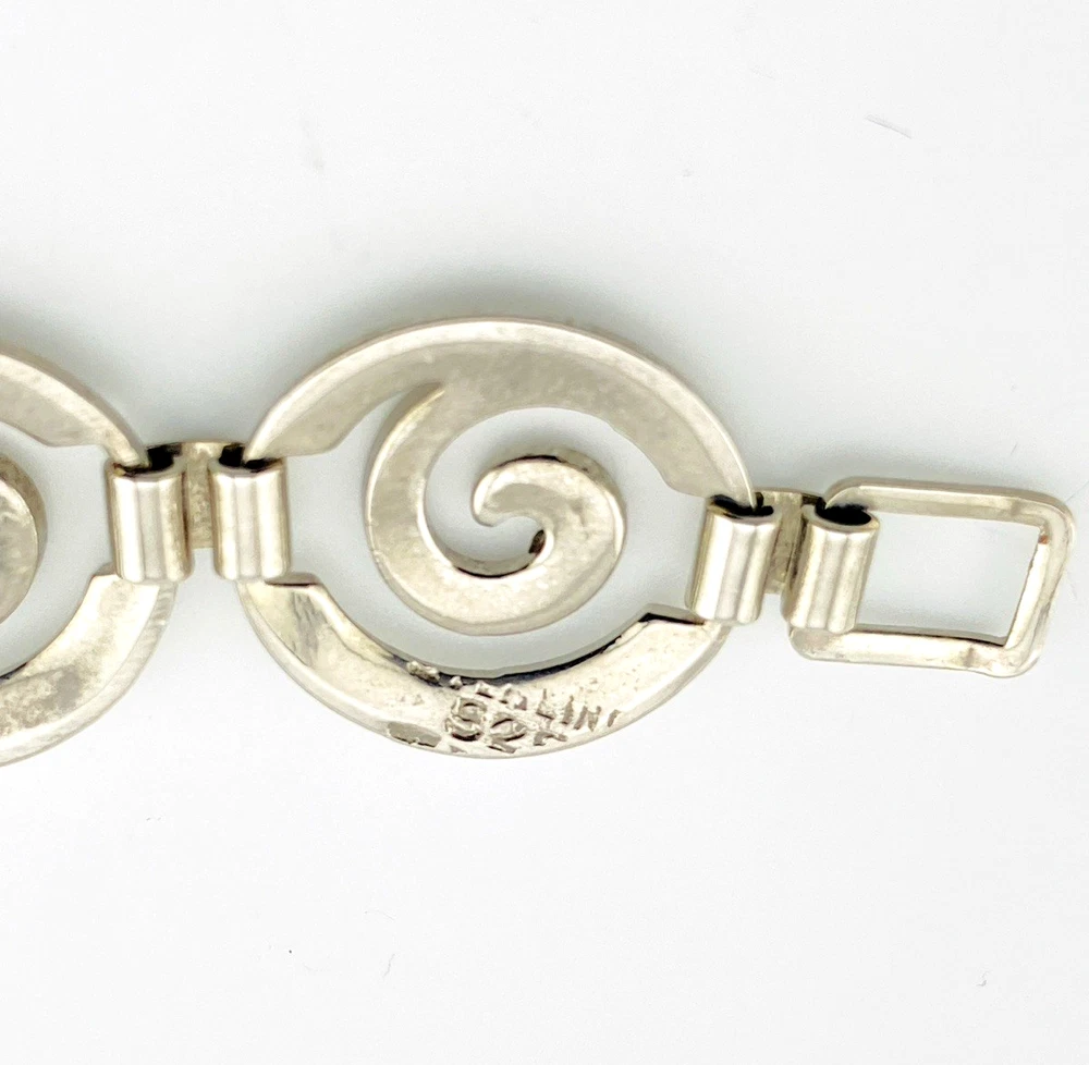 Sterling Silver Spiral Swirl Link Bracelet