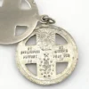 Chapel sterling silver four-way swivel medal with patriotic enamel, devotional figures and a personal inscription dated 1967.