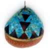 Vintage Santo Domingo Kewa Pueblo Style Shell Pendant with Turquoise, Jasper, and Pipestone mosaic inlay.