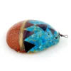 Vintage Santo Domingo Kewa Pueblo Style Shell Pendant with Turquoise, Jasper, and Pipestone mosaic inlay.