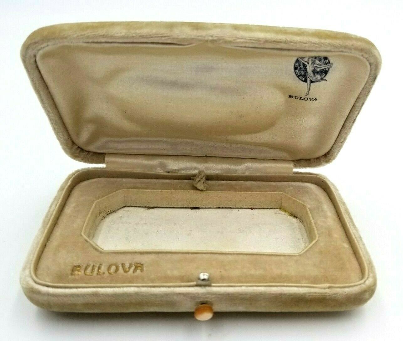 Antique Bulova Silk and Velvet Watch Box Presentation NO WATCH Mother of Pearl