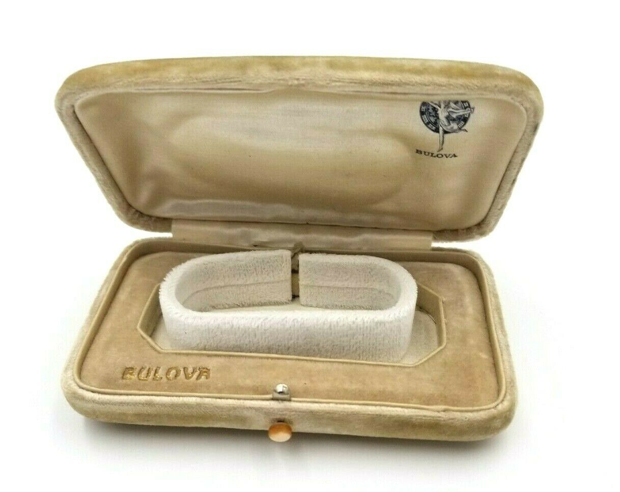 Antique Bulova Silk and Velvet Watch Box Presentation NO WATCH Mother of Pearl