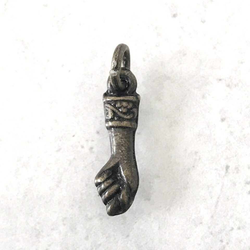 Vintage Brazilian Mano Fico Figa Hand Fist Charm Select Antiqued Silver