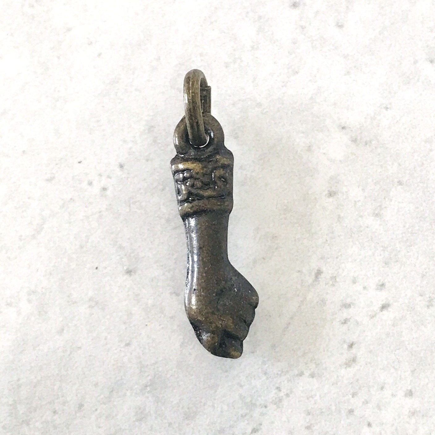 Vintage Brazilian Mano Fico Figa Hand Fist Charm Select Antiqued Gold or Silver