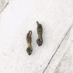 Vintage Brazilian Mano Fico Figa Hand Fist Charm Select Antiqued Gold or Silver