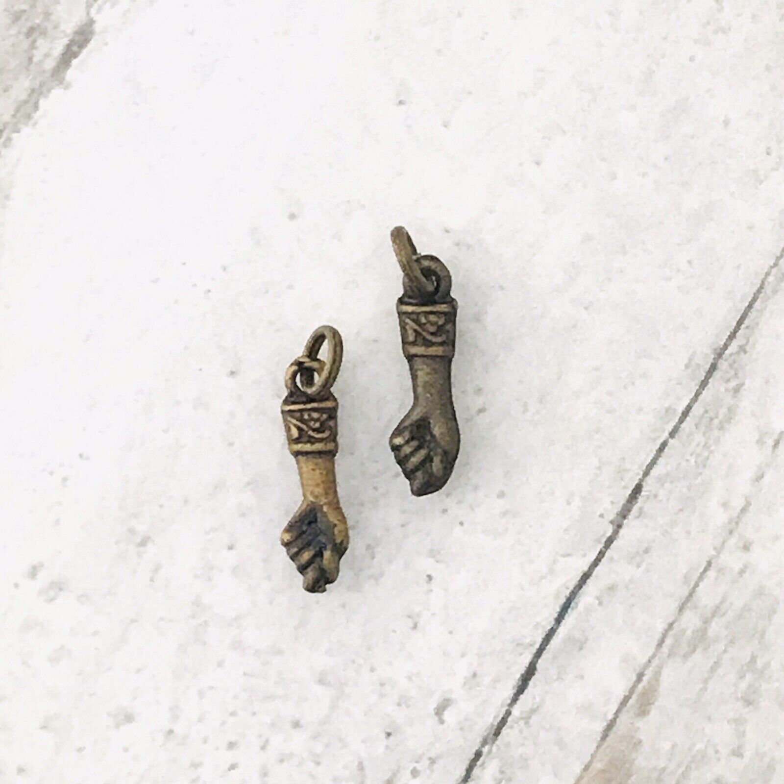 Vintage Brazilian Mano Fico Figa Hand Fist Charm Select Antiqued Gold or Silver
