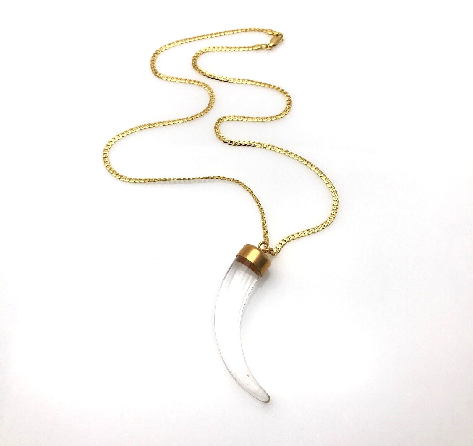 Clear Acrylic Saber Tiger Tooth Pendant Clear Acrylic Saber Tiger Tooth Pendant