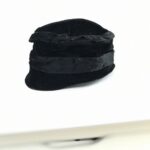 Penn Maid Art Deco Ladies Hat Black Velvet Cloche Origina TAG Rhinestone Hat Pin