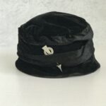 Penn Maid Art Deco Ladies Hat Black Velvet Cloche Origina TAG Rhinestone Hat Pin