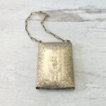 Antique Edwardian Nickel Silver Exquisitely Hand Engraved Ladies Purse Compact