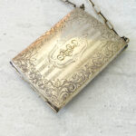 Antique Edwardian Nickel Silver Exquisitely Hand Engraved Ladies Purse Compact