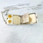 Antique Edwardian Nickel Silver Exquisitely Hand Engraved Ladies Purse Compact