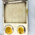 Antique Edwardian Nickel Silver Exquisitely Hand Engraved Ladies Purse Compact