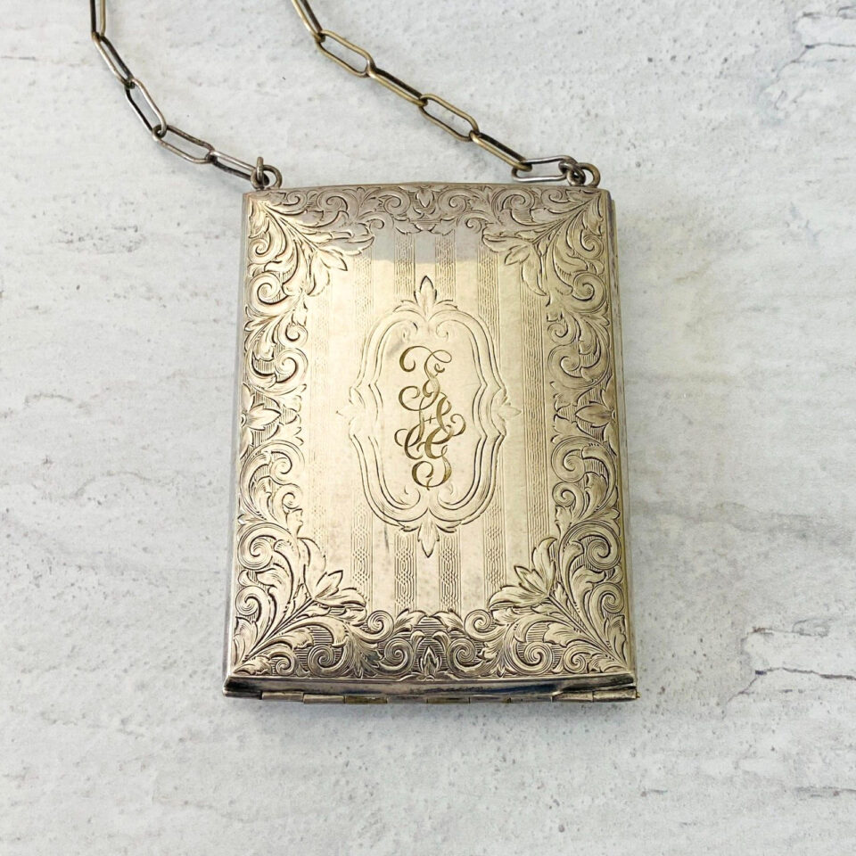 Antique Edwardian Nickel Silver Necessaire