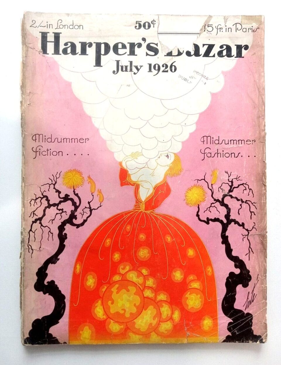 Harpers Bazar Bazaar Magazine July 1926 Erte Cover