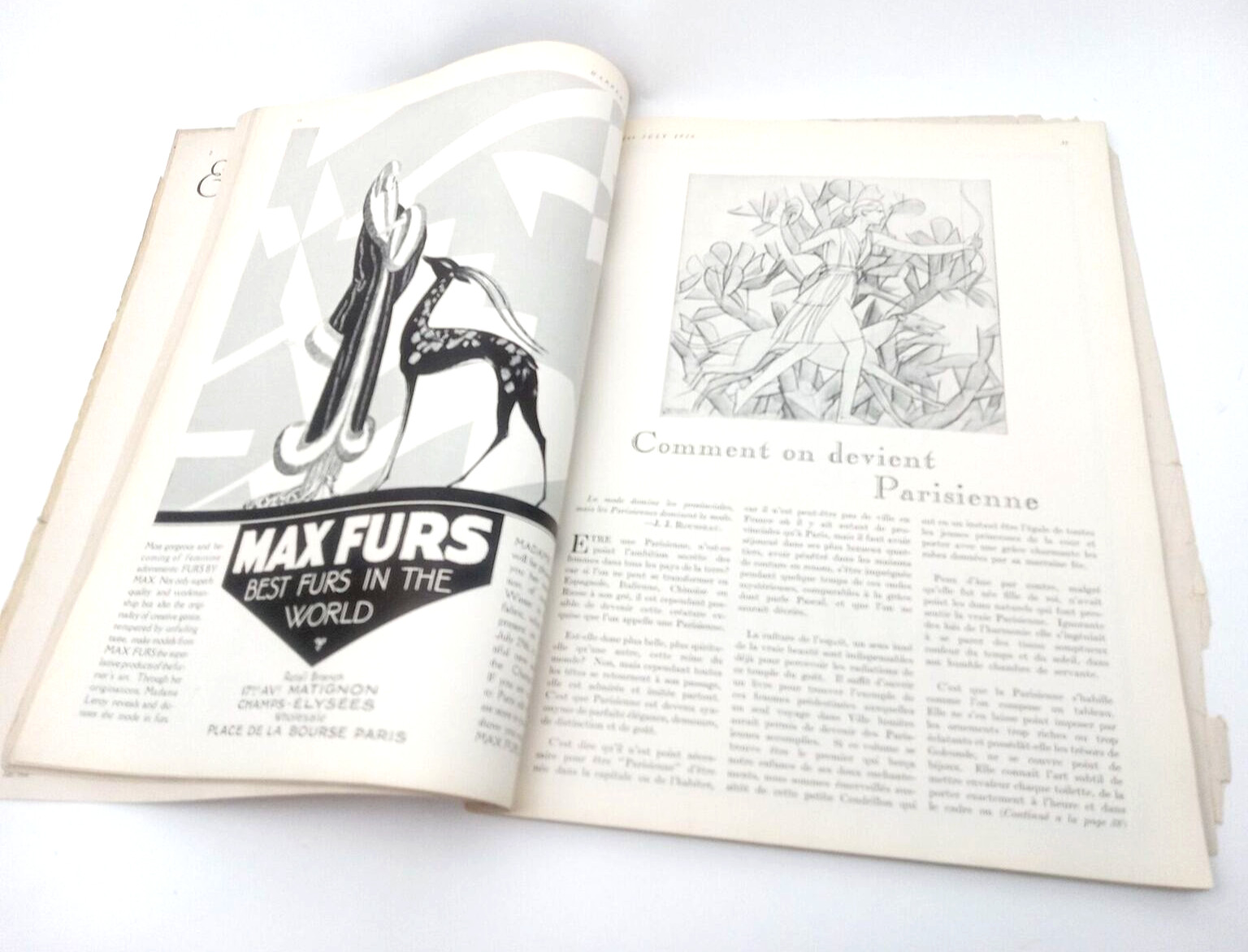 Harpers Bazar Bazaar Magazine July 1926 Erte Cover Harpers Bazar Bazaar Magazine July 1926 Erte Cover