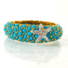 KJL Turquoise Bombe Starfish Hinged Bangle Bracelet