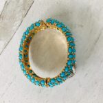 VTG KJL Kenneth Jay Lane Turquoise Bombe Starfish Clamper Bracelet