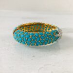 KJL Turquoise Bombe Starfish Hinged Bangle Bracelet