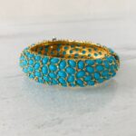 KJL Turquoise Bombe Starfish Hinged Bangle Bracelet