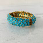 KJL Turquoise Bombe Starfish Hinged Bangle Bracelet