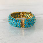 VTG KJL Kenneth Jay Lane Turquoise Bombe Starfish Clamper Bracelet