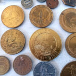 Assorted Memorabilia Lot Militaria Auto Transit Tokens Gambling Etc Estate Finds